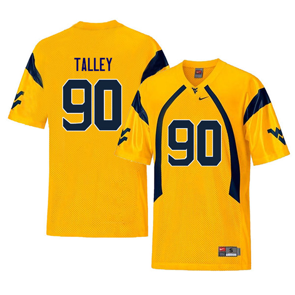 NCAA Men's Darryl Talley West Virginia Mountaineers Yellow #90 Nike Stitched Football College Retro Authentic Jersey KD23O27RR